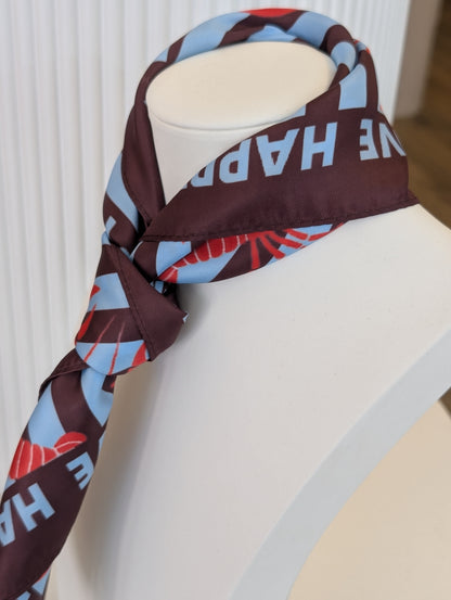 Kreeft love sjaal - Bruin  / blauw / orange