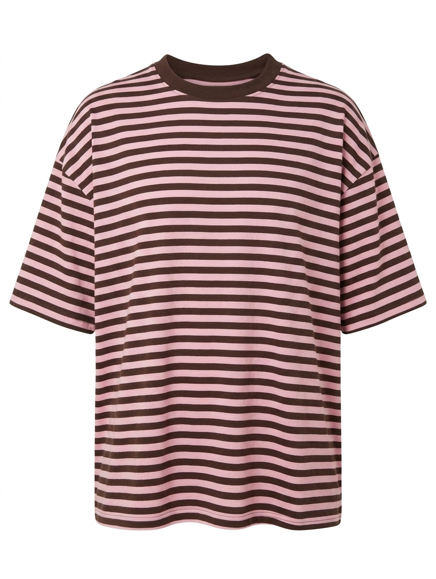 Gestreept shirt Isa - Bruin/Roze