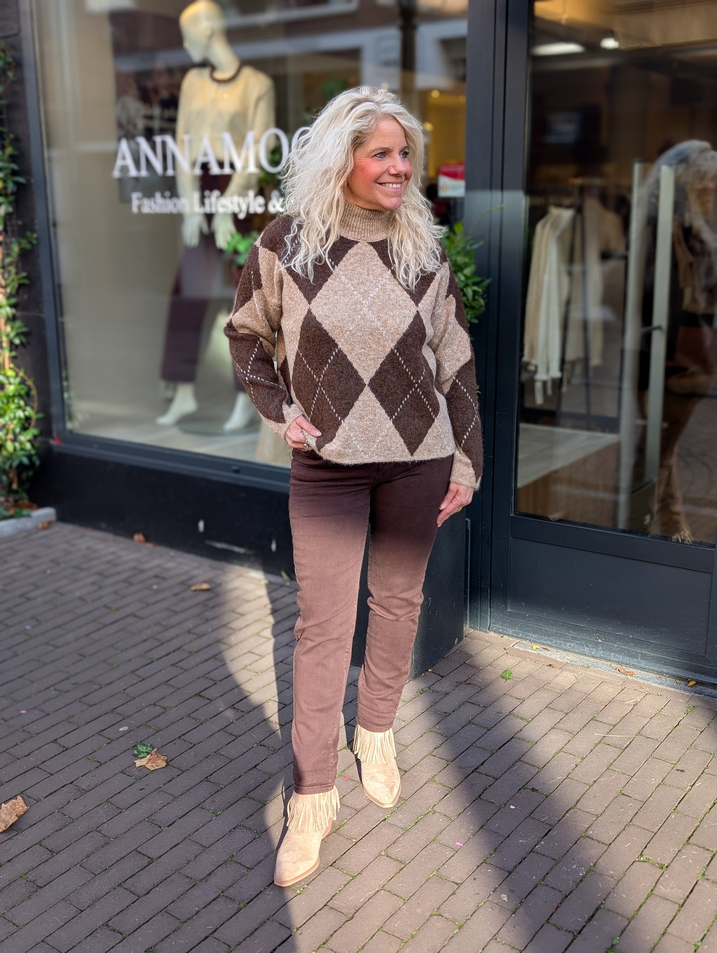 Luni mom jeans - Bruin