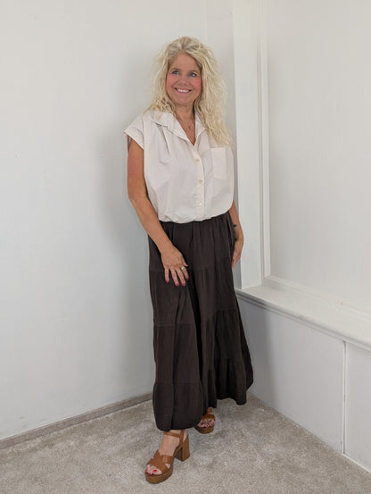 Katoenen Boho rok Klym - Bruin
