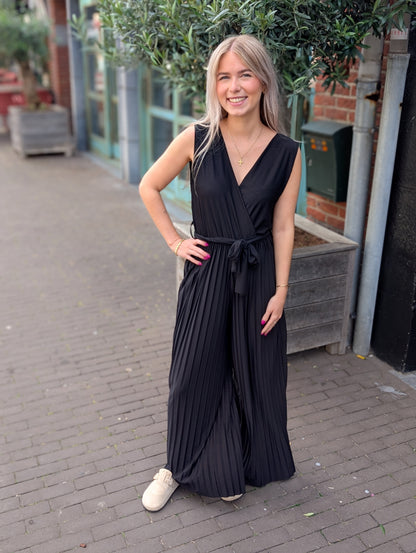 Dany plisee jumpsuite - Zwart