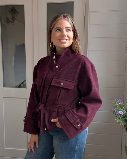 Utility Waist Jacket - Bordeaux