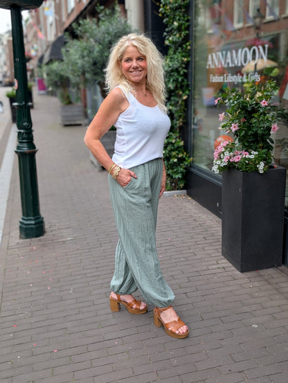 Viscose ballon broek Amy - Groen