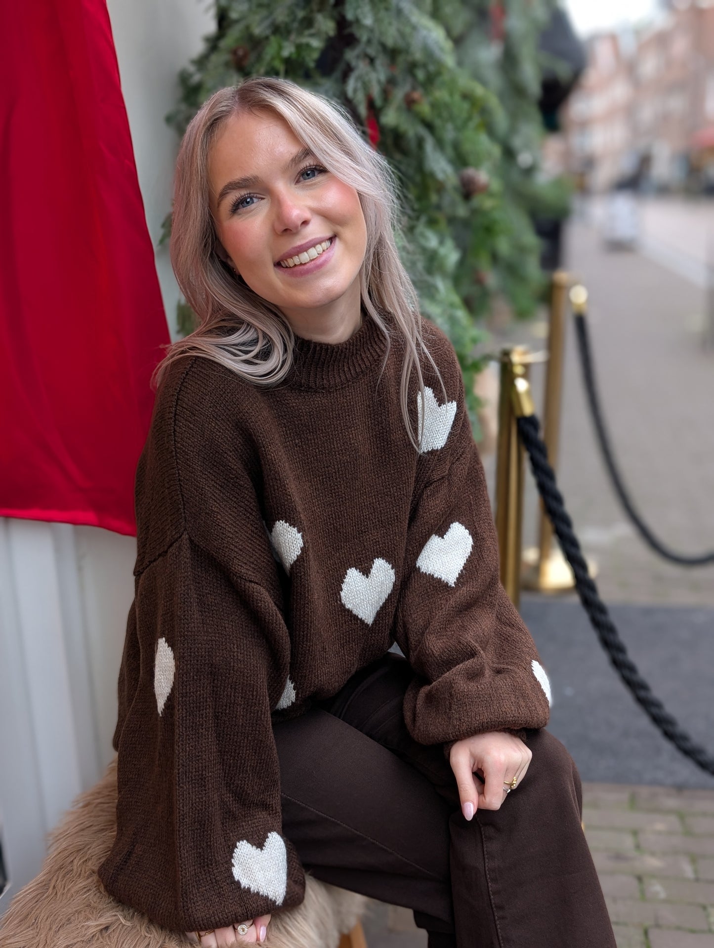 Hartjes trui Veerle - Bruin