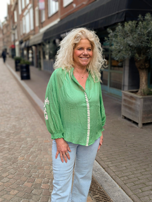 Katoenen blouse Norah - Groen