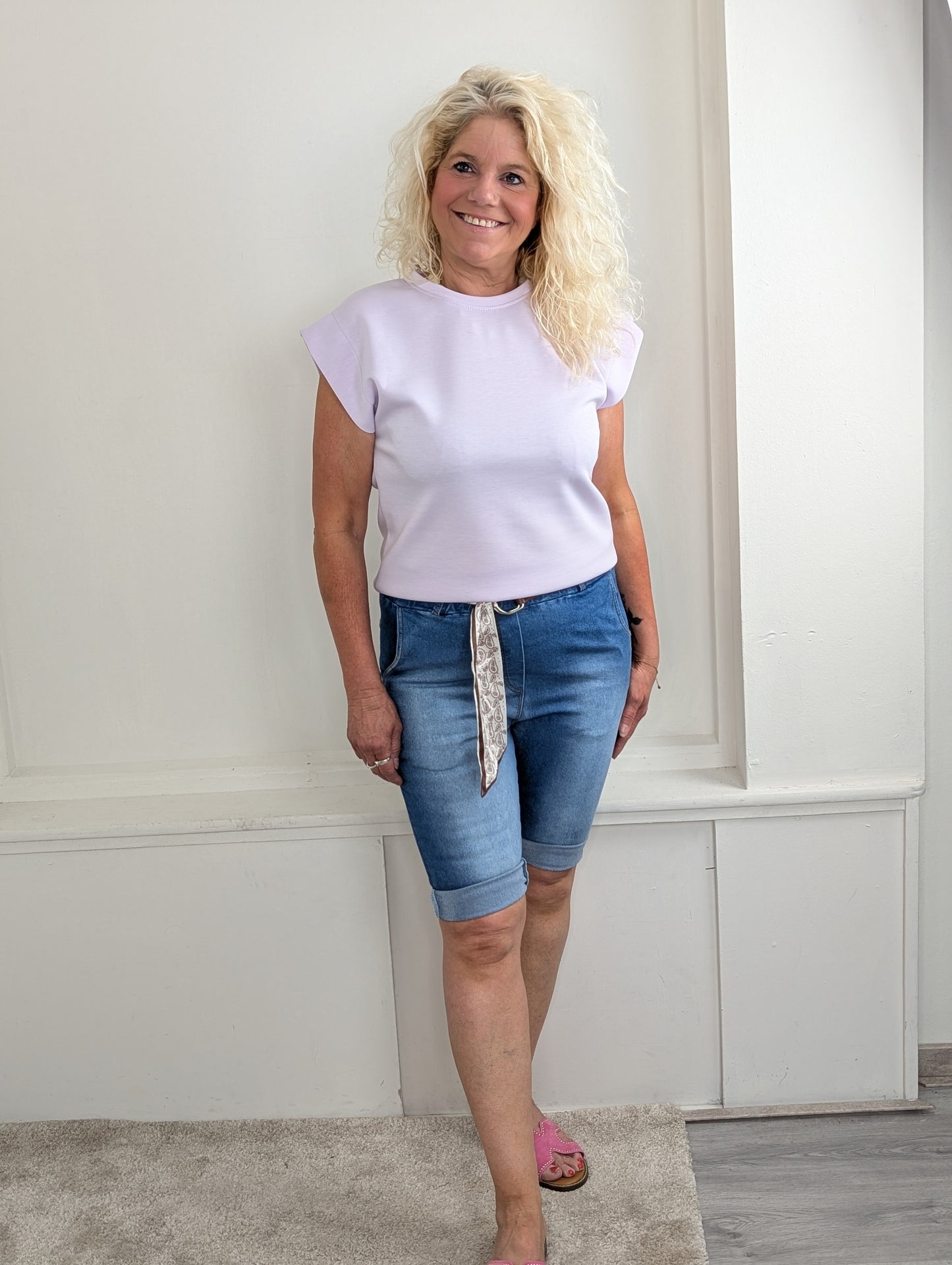 Karina jeans short met riem - Jeans
