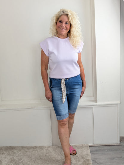 Karina jeans short met riem - Jeans