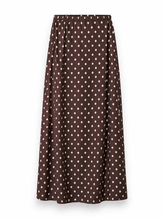 Polkadot Silk skirt - Bruin