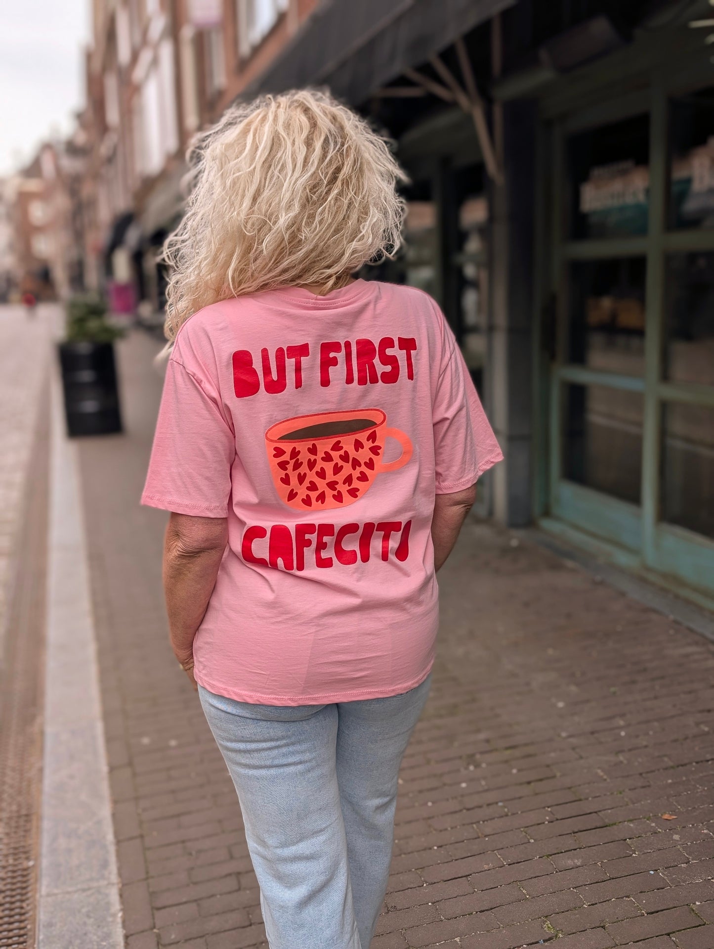But first cafecito shirt - Roze