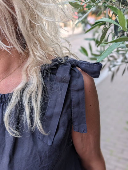 Babette strik jurk - Donker blauw