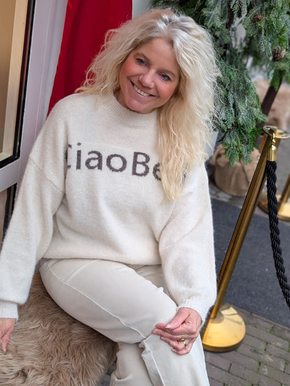 Gebreide Ciao Bella trui - Ecru