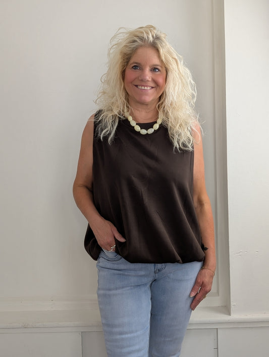 Liony top - Donkerbruin