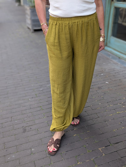 Viscose ballon broek Amy - Pistache