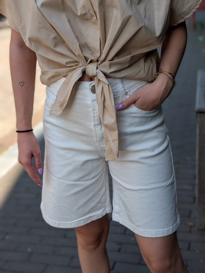 Norfy jeans short - Wit