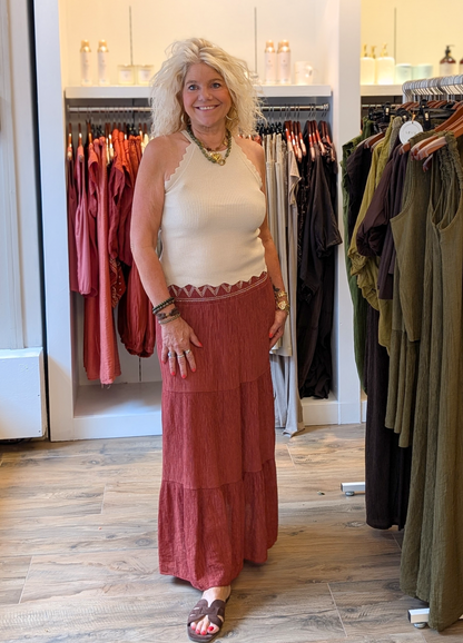 Top met ribstructuur