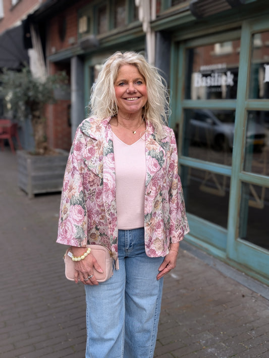 Old flower jacket - Roze