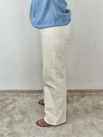 Monday wide leg Mandy - Ecru