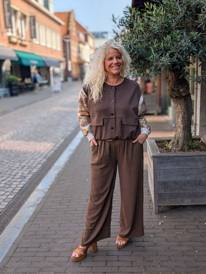 Fay knoopjes gilet - Bruin