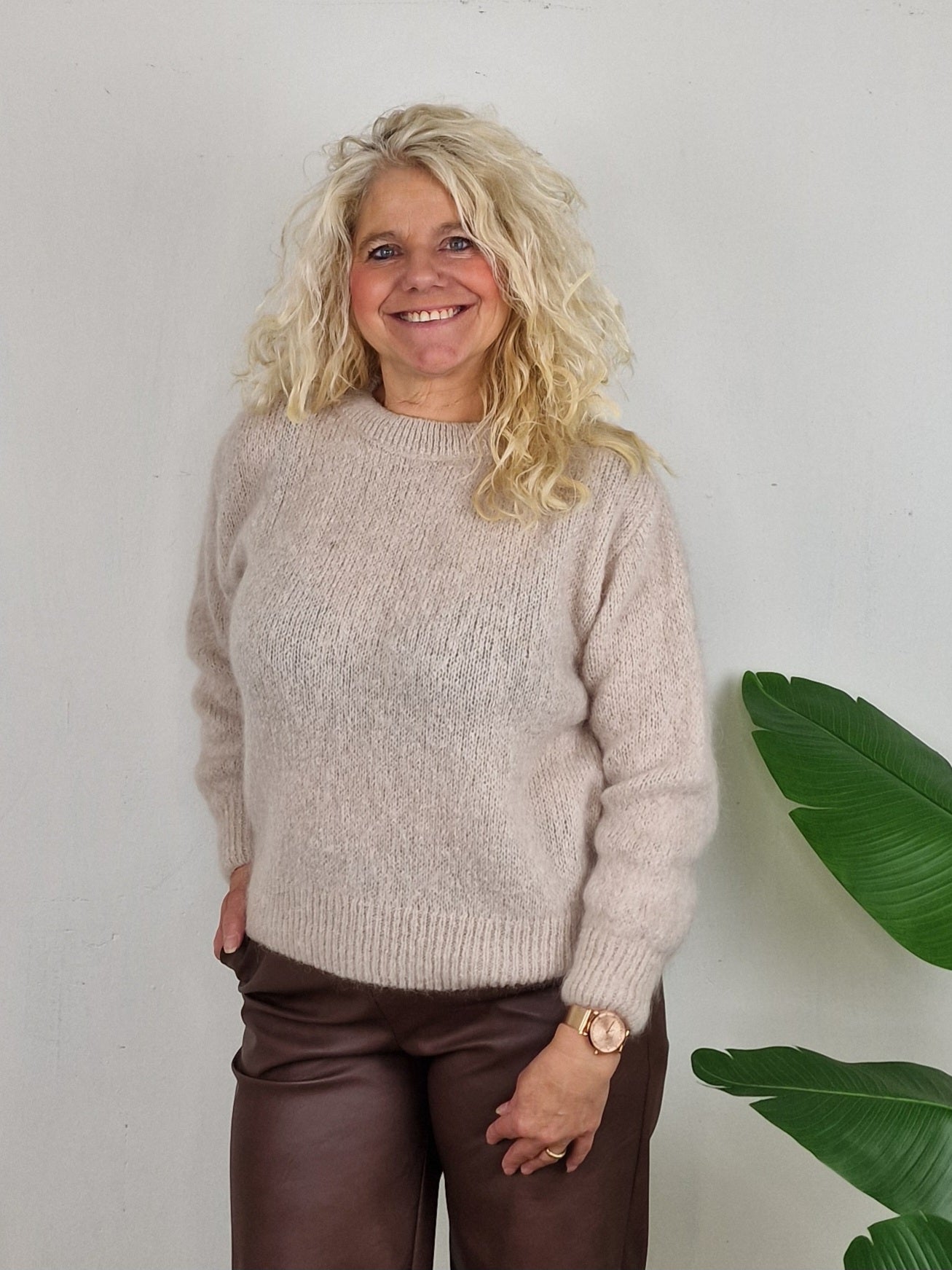 May trui met strik - Ecru