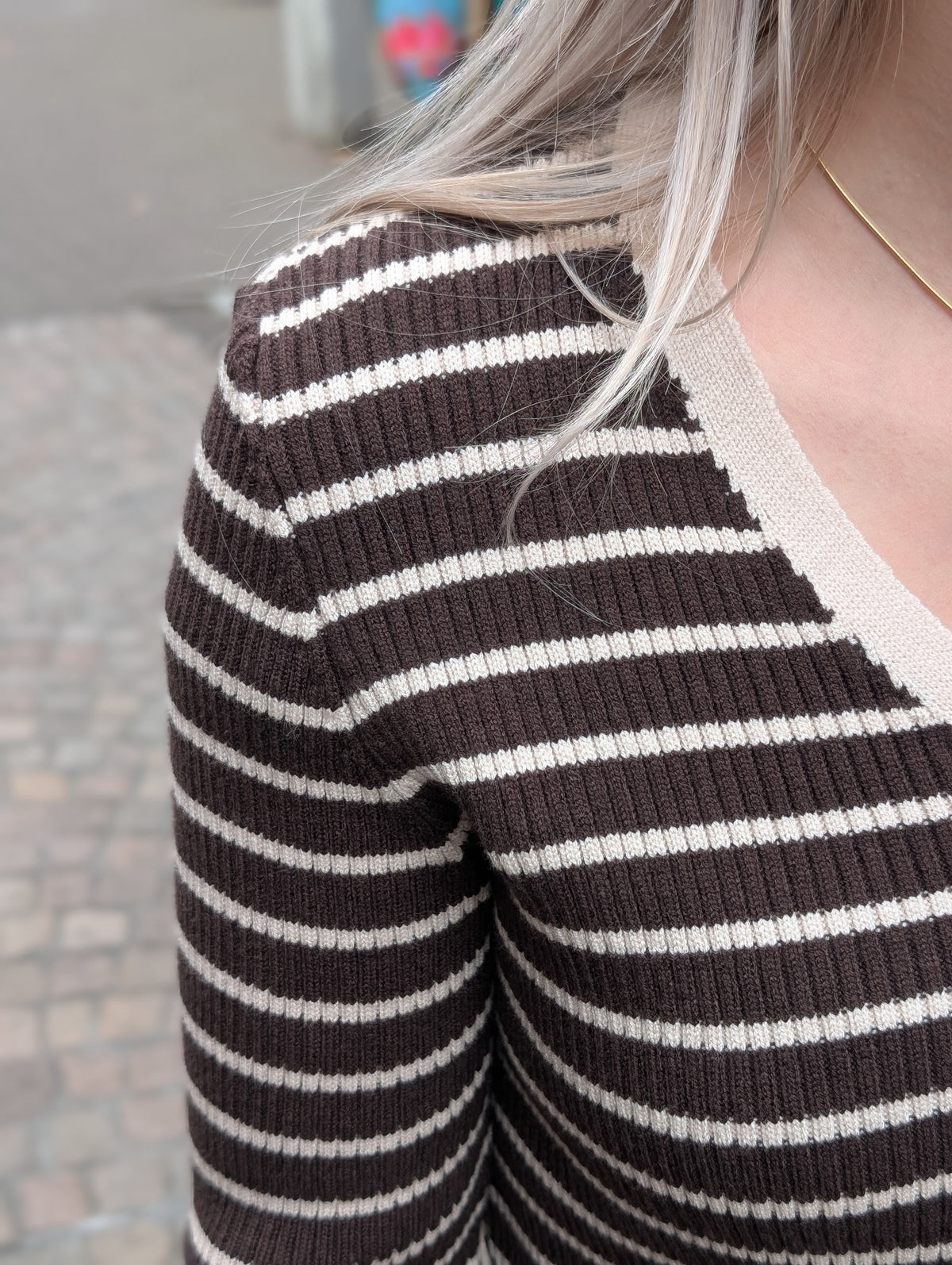 Pien gestreept vestje - Bruin/Beige
