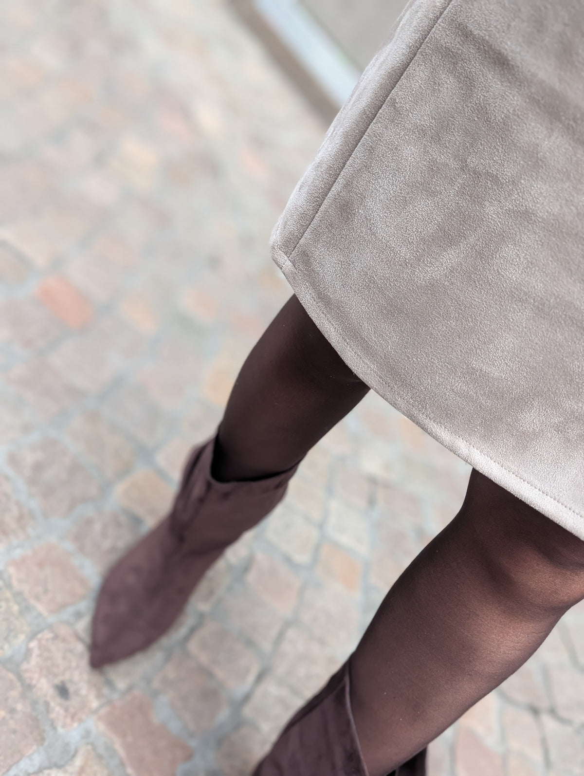 Tagy suede look Skort – Taupe
