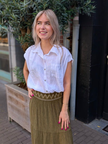 Linnen blouse Veerle - Wit