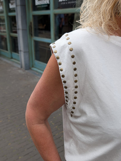 Moon studs top - Beige