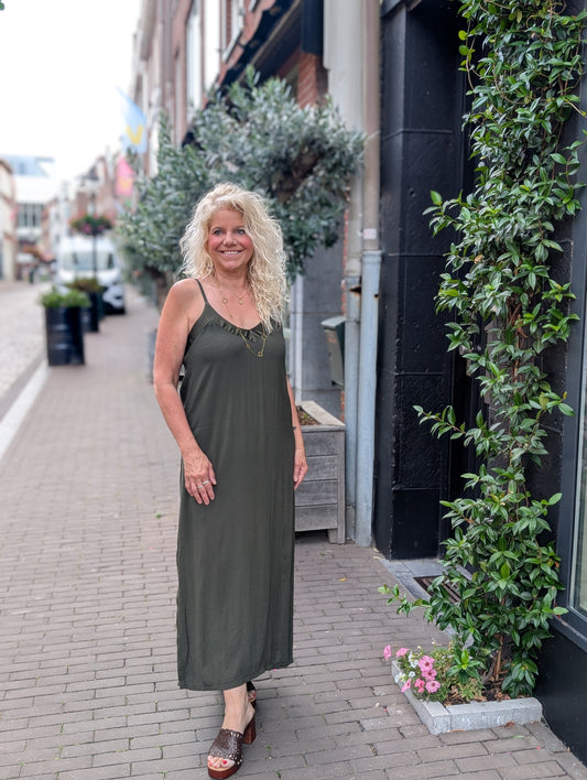 Jody viscose jurk - Donker groen