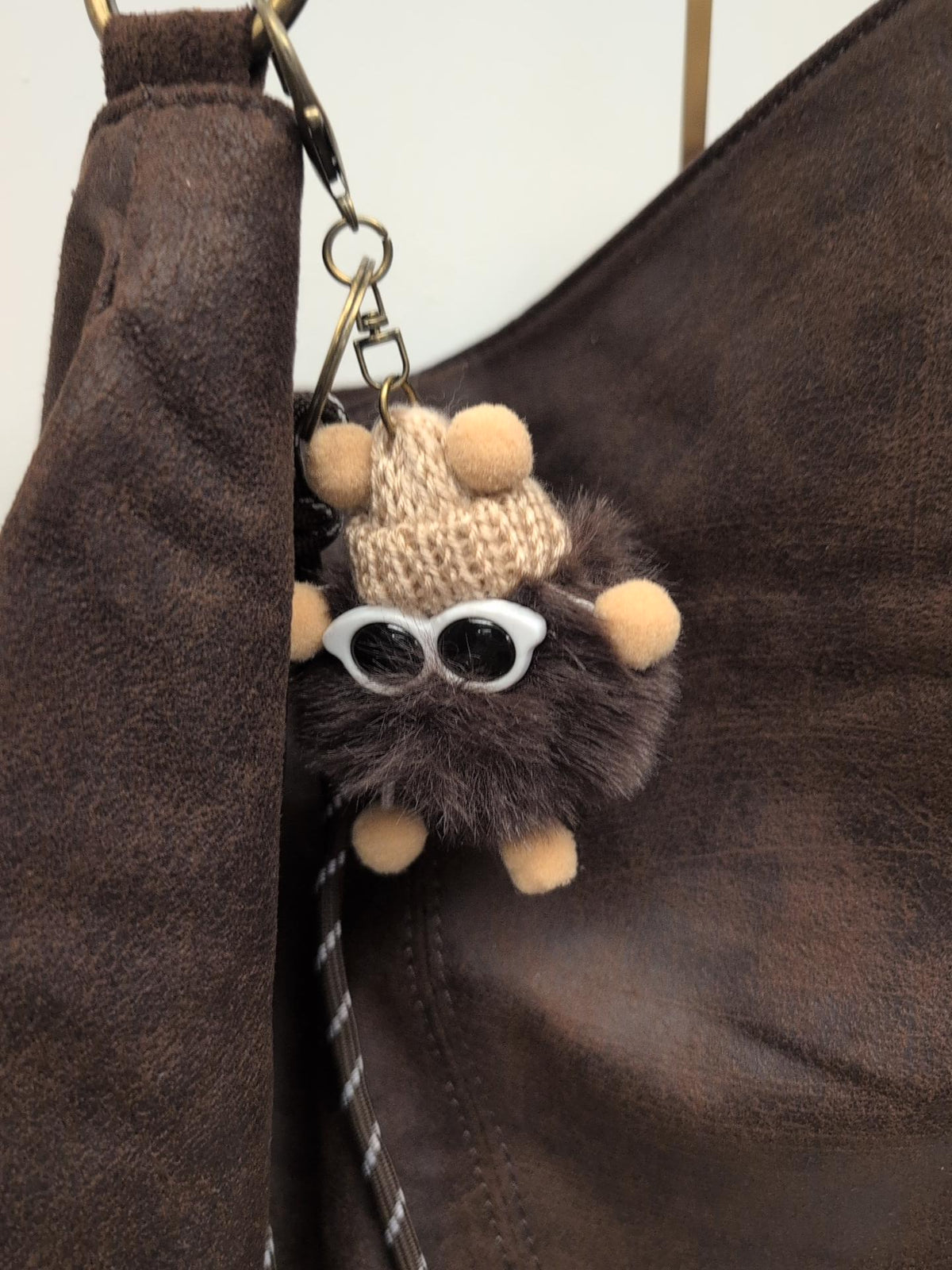 Shopper met sleutelhanger - Bruin