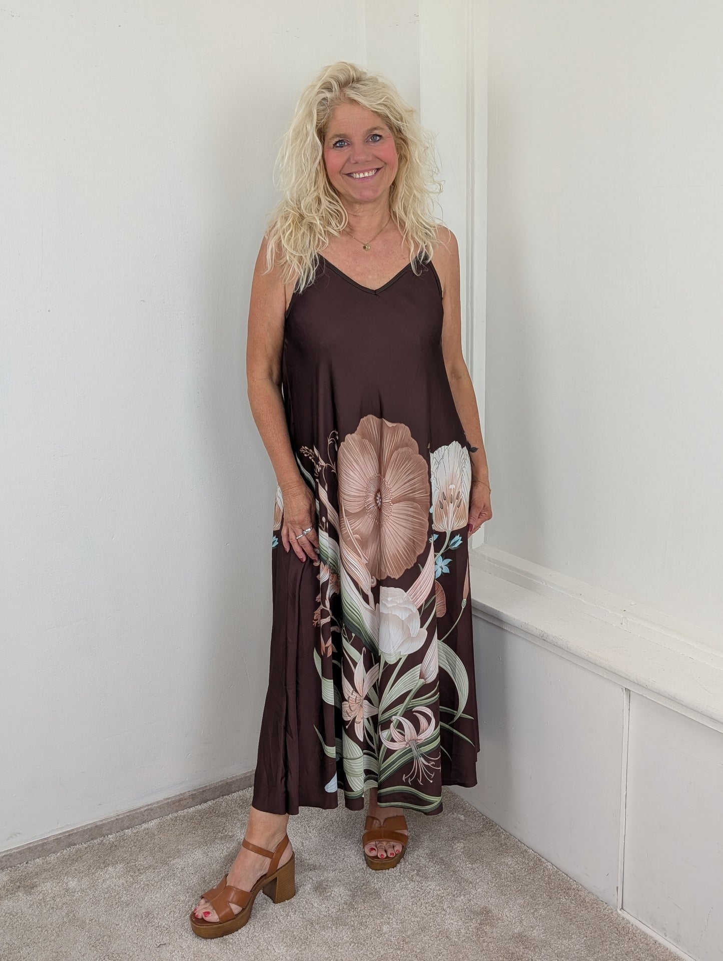 Midnight garden dress - Bruin