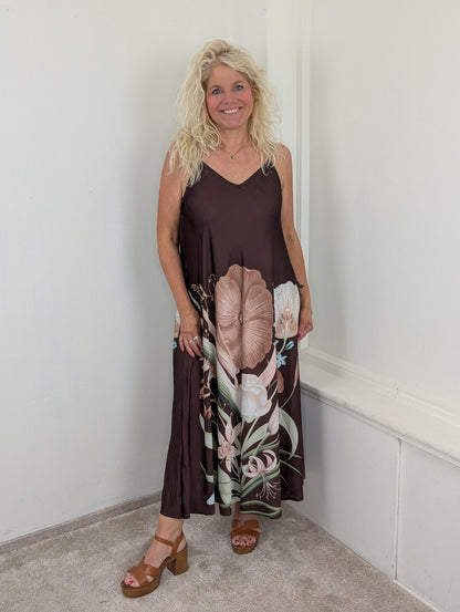 Midnight garden dress - Bruin