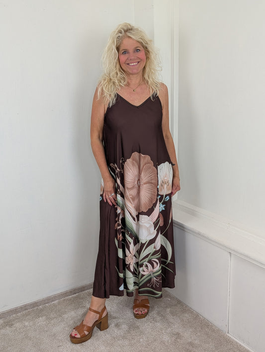 Midnight garden dress - Bruin