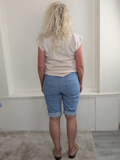 Karina jeans short met riem - Lightstone