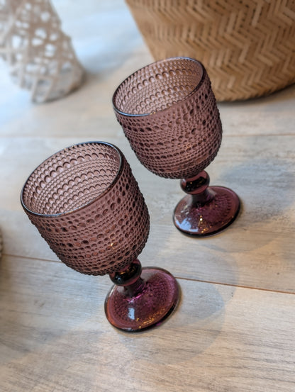 Glazen windlicht / wijn glas - Berry