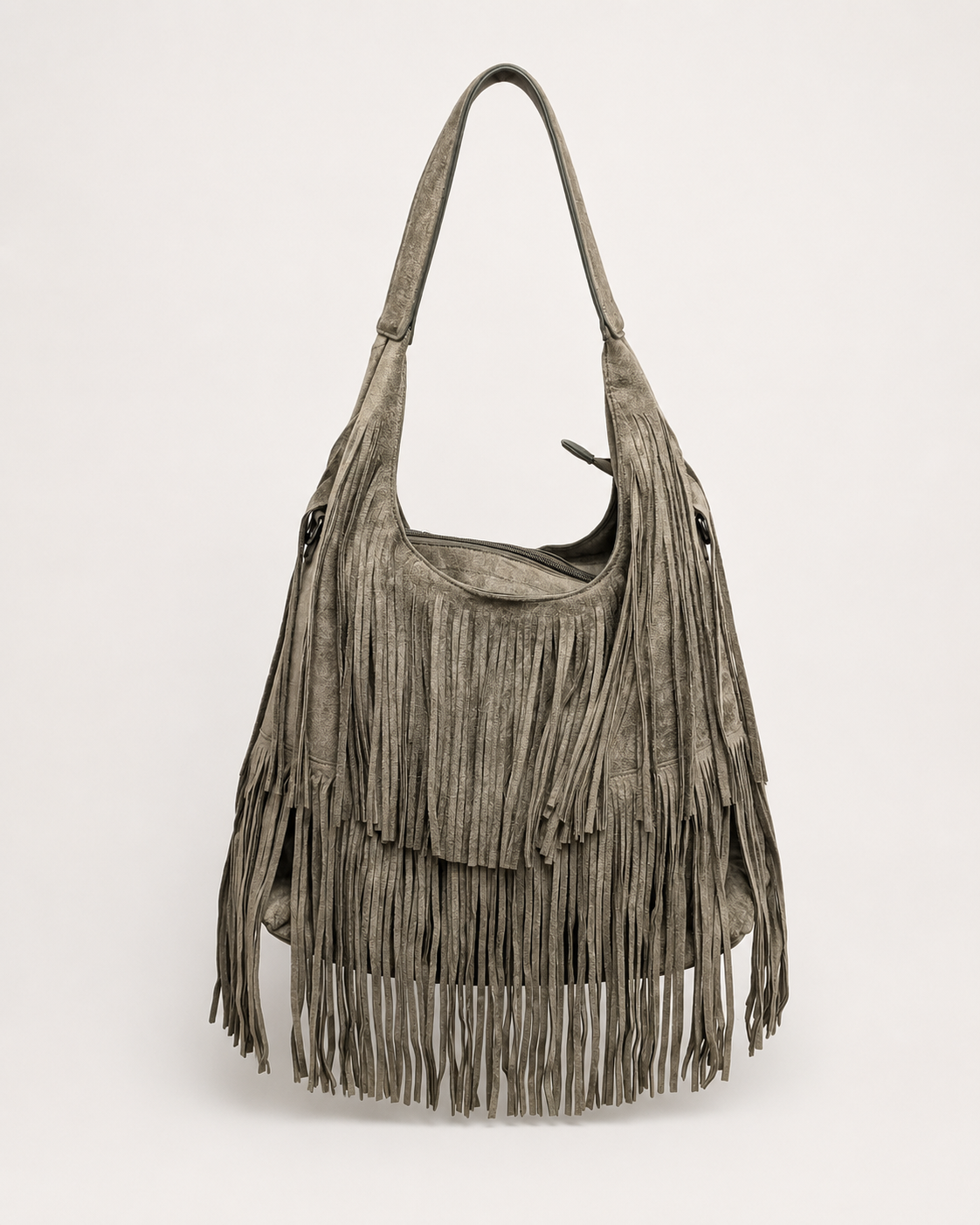 Faux Suède Fringe Bag - Groen