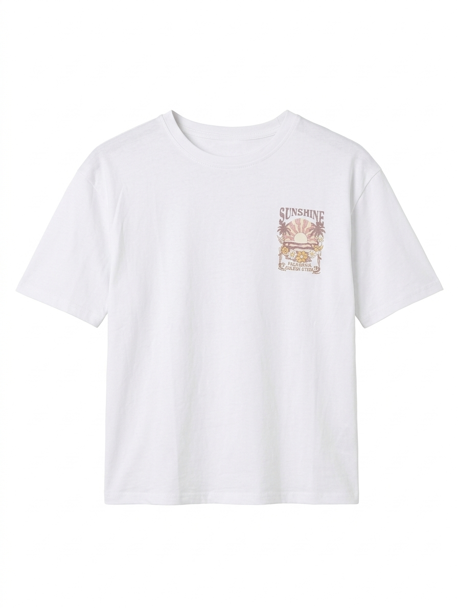 Sunshine T-shirt met backprint - Wit