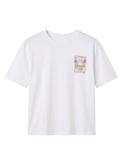 Sunshine T-shirt met backprint - Wit