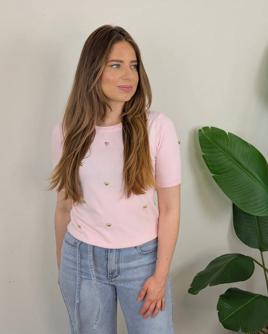 Klim hartjes shirt - Roze