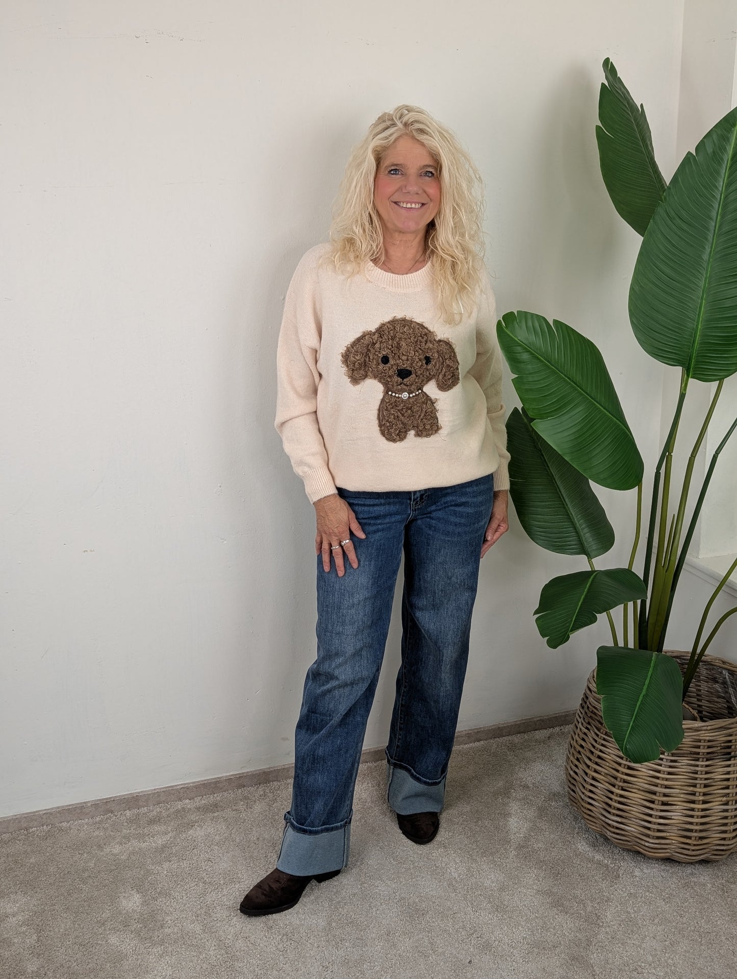 Teddy dog sweater - Crème