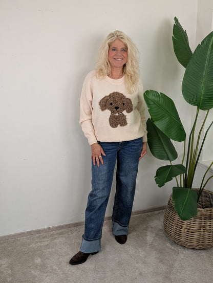 Teddy dog sweater - Crème