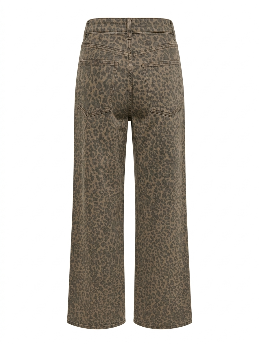 Laulia panter motief wide leg - Bruin
