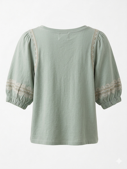 Tess Boho Tee - Mintgroen