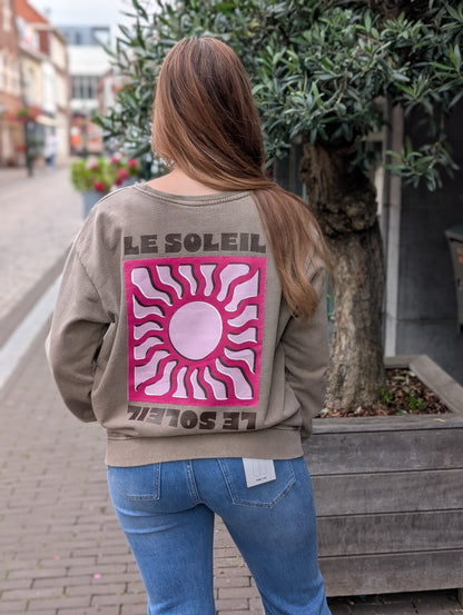 Le Soleil Sweater - Washed Brown/Pink