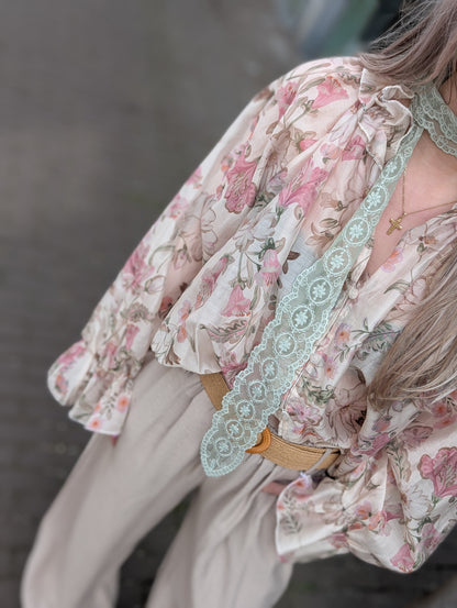Blouse Eva bloemen - Roze