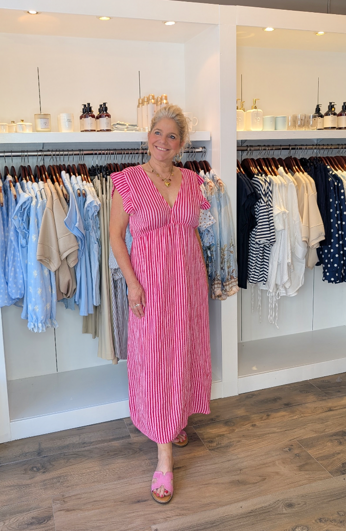 Barbara streep strand jurk - Roze
