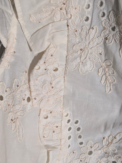 Sunny Shell Blouse pailletten blouse top - Ecru