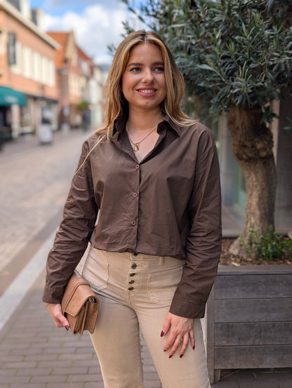 New York blouse - Donker bruin