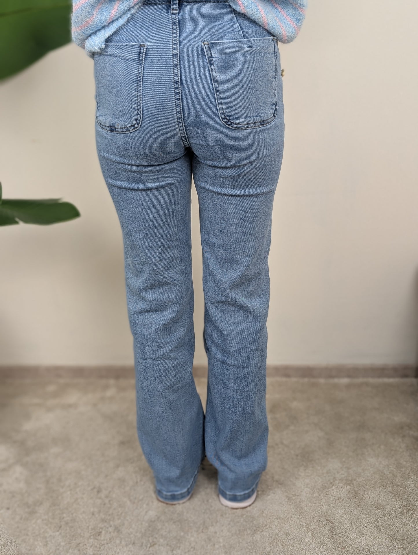 Marine jeans met gouden knopen - Jeans blauw