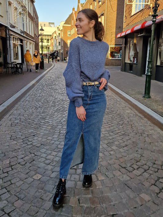 Olia lange jeans rok