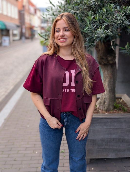 Fay knoopjes gilet - Bordeaux